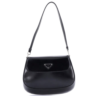 Prada Cleo Flap Shoulder Bag Spazzolato Leather Small