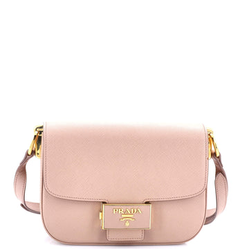 Prada Embleme Flap Bag Saffiano Leather Small