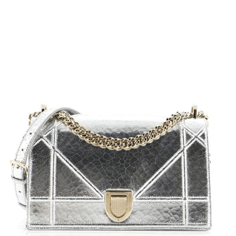 Christian Dior Diorama Flap Bag Crackled Deerskin Medium