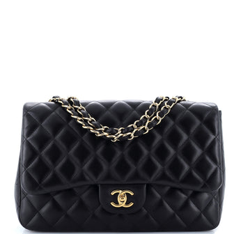 Chanel Classic Single Flap Bag Quilted Lambskin Jumbo