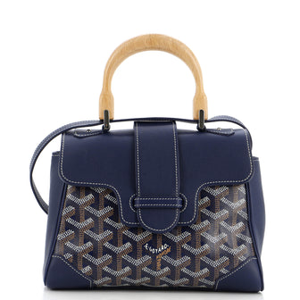 Goyard Saigon Top Handle Bag Coated Canvas with Leather Mini
