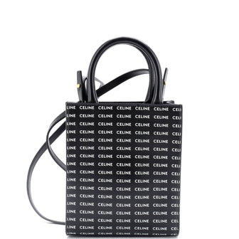Celine Logo Vertical Cabas Tote Printed Coated Canvas Mini