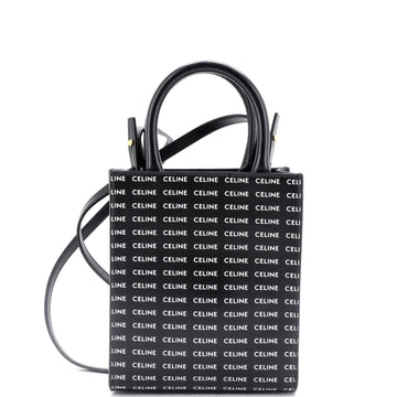 Celine Logo Vertical Cabas Tote Printed Coated Canvas Mini