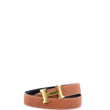 Hermes Constance Martelee H Reversible Belt Leather with Hammered Hardware Medium