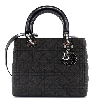 Christian Dior Lady Dior Bag Cannage Quilt Denim Medium