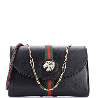 Gucci Rajah Web Chain Shoulder Bag Leather Medium