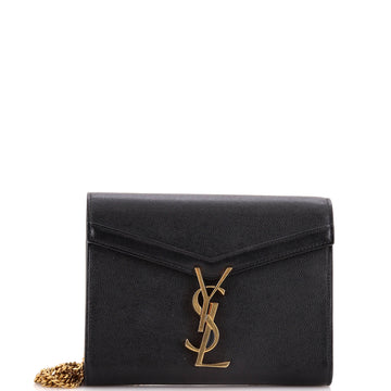 Saint Laurent Cassandra Chain Wallet Leather Mini