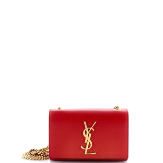 Saint Laurent Classic Monogram Crossbody Bag Grainy Leather Small