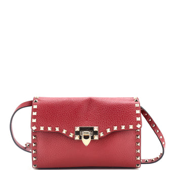Valentino Garavani Rockstud Flip Lock Flap Bag Leather Large