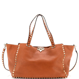 Valentino Garavani Rockstud Tote Pebbled Leather Medium