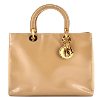 Christian Dior Vintage Lady Dior Bag Patent Large