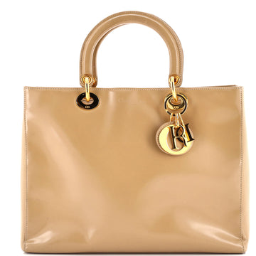 Christian Dior Vintage Lady Dior Bag Patent Large