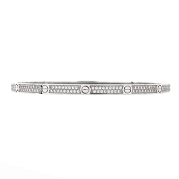 Cartier Love Bracelet 18K White Gold with Pave Diamonds Small