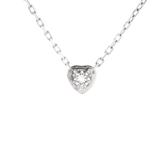 Cartier D'Amour Heart Pendant Necklace 18K White Gold with Diamond