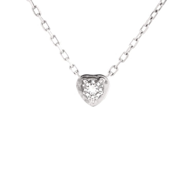 Cartier D'Amour Heart Pendant Necklace 18K White Gold with Diamond