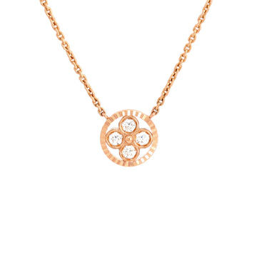 Louis Vuitton Blossom BB Pendant Necklace 18K Rose Gold with Diamonds
