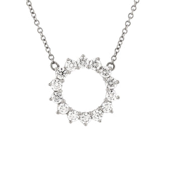Tiffany & Co. Open Circle Pendant Necklace Platinum with Diamonds Mini