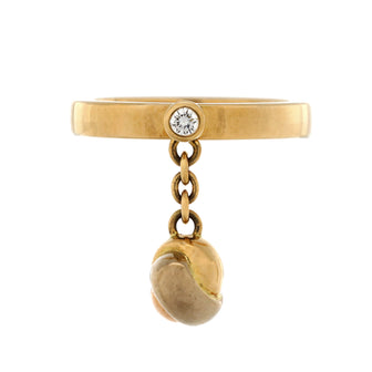 Cartier Trinity Knot Charm Ring 18K Yellow Gold with 18K Tricolor Gold and Diamond