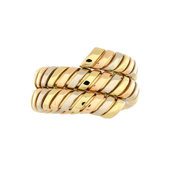 Bvlgari Tubogas Double Wrap Ring 18K Tricolor Gold