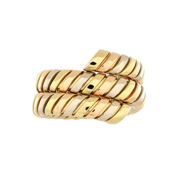 Bvlgari Tubogas Double Wrap Ring 18K Tricolor Gold