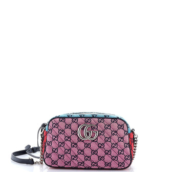 Gucci GG Marmont Shoulder Bag Multicolor Diagonal Quilted GG Canvas Small