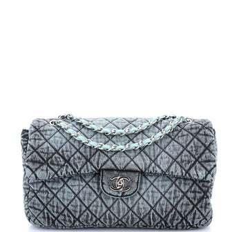 Chanel Denimpression Flap Bag Quilted Distressed Denim Medium