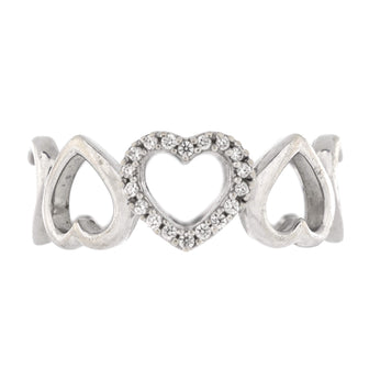 Tiffany & Co. Hearts Eternity Band Ring 18K White Gold with Diamonds
