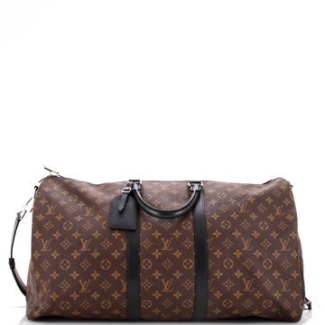 Louis Vuitton Keepall Bandouliere Bag Macassar Monogram Canvas 55