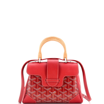 Goyard Saigon Top Handle Bag Coated Canvas with Leather Mini
