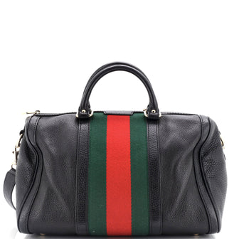Gucci Vintage Web Boston Bag Leather Medium