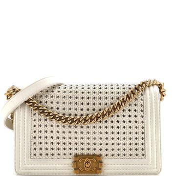 Chanel Boy Flap Bag Braided Sheepskin New Medium