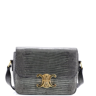 Celine Triomphe Shoulder Bag Lizard Teen