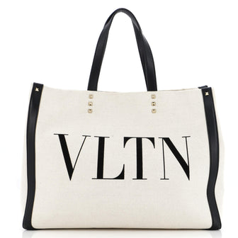 Valentino Garavani Grande Plage VLTN Tote Canvas Medium
