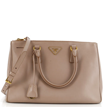 Prada Double Zip Lux Tote Saffiano Leather Medium