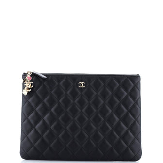 Chanel CC Casino O Case Clutch Quilted Lambskin Medium