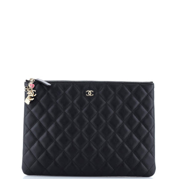 Chanel CC Casino O Case Clutch Quilted Lambskin Medium