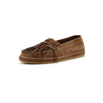 Fendi Men's O'Lock Fringe Loafers Suede