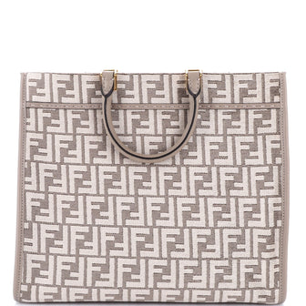 Fendi Sunshine Shopper Tote Zucca Velvet Medium