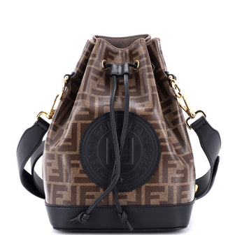 Fendi Mon Tresor Bucket Bag Zucca Coated Canvas Small