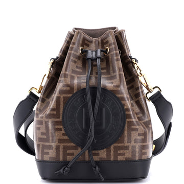 Fendi Mon Tresor Bucket Bag Zucca Coated Canvas Small