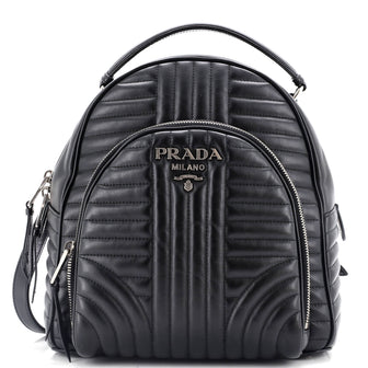 Prada Front Pocket Backpack Diagramme Quilted Leather Small
