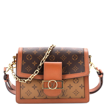 Louis Vuitton Dauphine Shoulder Bag Reverse Monogram Canvas MM