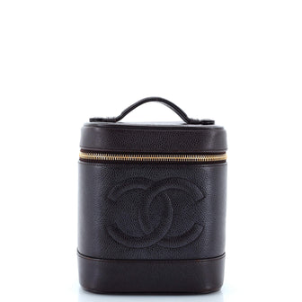 Chanel Vintage Timeless Cosmetic Case Caviar Tall