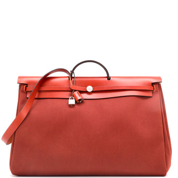 Hermes Herbag Zip Leather and Toile 50