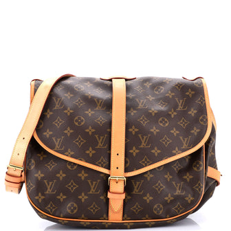 Louis Vuitton Saumur Handbag Monogram Canvas 35