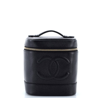 Chanel Vintage Timeless Cosmetic Case Caviar Tall
