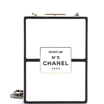 Chanel No.5 Perfume Box Evening Clutch Leather