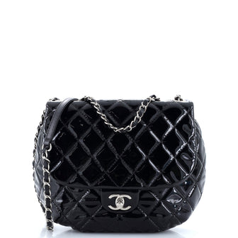Chanel Dubai Messenger Bag Quilted Patent Medium