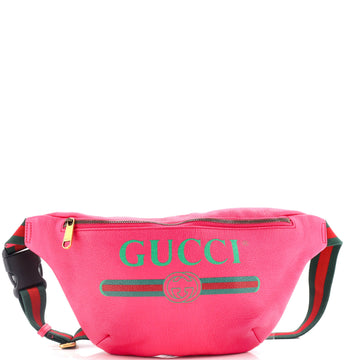 Gucci Logo Belt Bag Printed Leather Medium