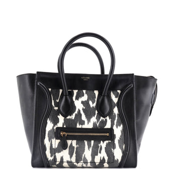 Celine Luggage Bag Printed Canvas and Leather Mini